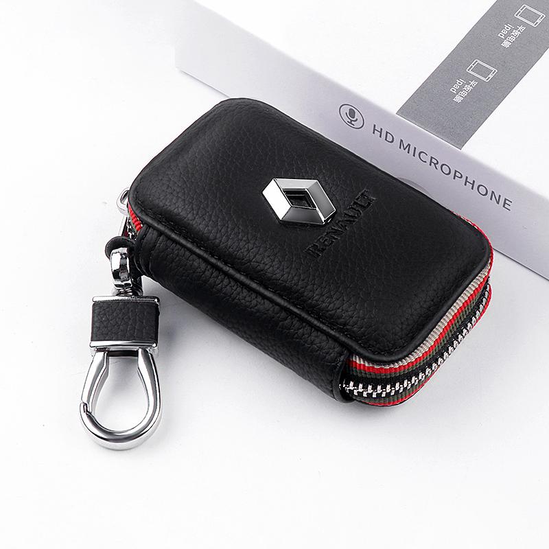 PU Leather Car Keys Case Bag Key Credit Card Bags Decoration For Renault Megane 2 Clio 4 Captur Radio Logan Duster Laguna Dacia LL60