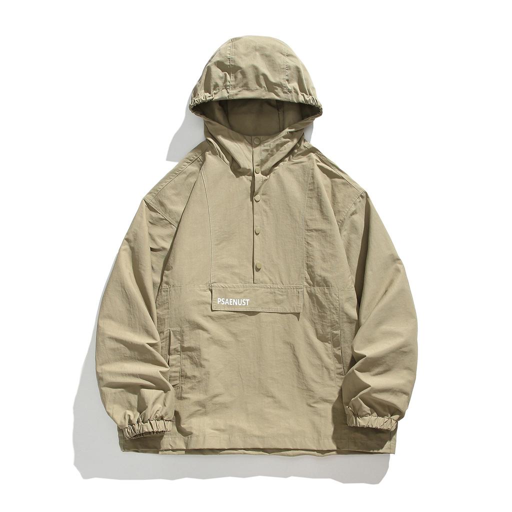 Podzimní Nová Pánská Mikina s Kapucí Kabát Ležérní Barevný Kontrast Top Pánský