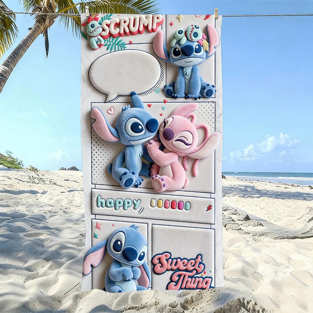 American Cartoon Figure Print Thick Microfiber Beach Towel Quick Dry Bath Blanket For Kids