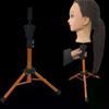 Metal Wig Mannequin Head Tripod, Adjustable Hairdressing Training Stand, Stable Wig Holder Bracket for Hair Styling and Practice