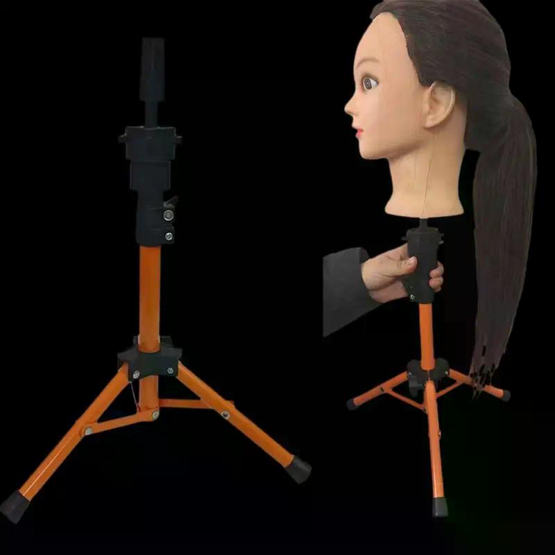 Metal Wig Mannequin Head Tripod, Adjustable Hairdressing Training Stand, Stable Wig Holder Bracket for Hair Styling and Practice