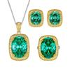 Schmuck Kupferboden Vergoldet Simulation Para Grün High-End Schmuckset Damen Stein 13 * 18