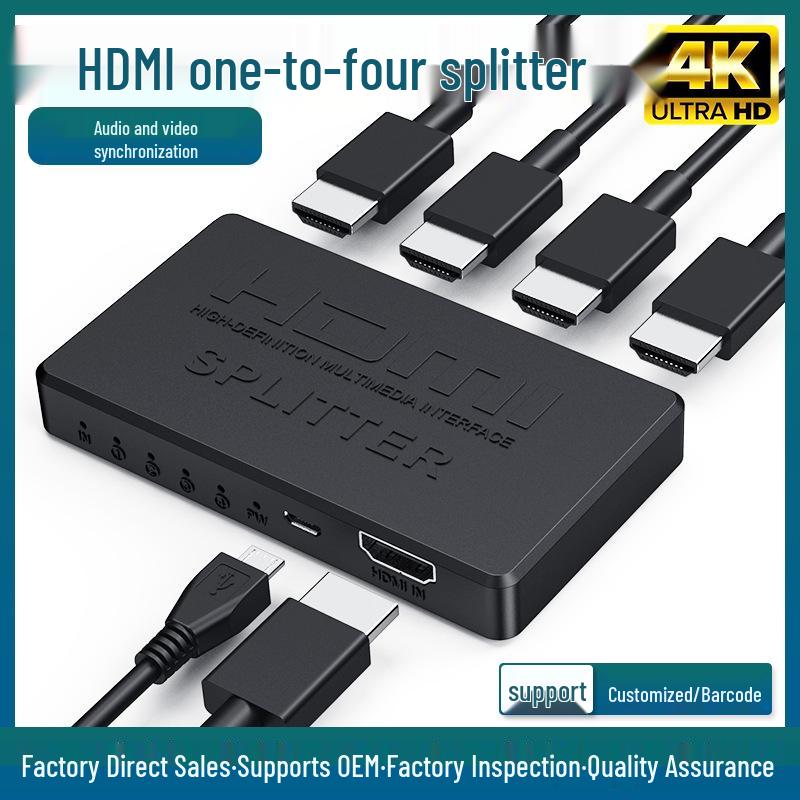 4K Dual-Screen HDMI Splitter - Mini HDMI Input, Two Outputs for Simultaneous Display