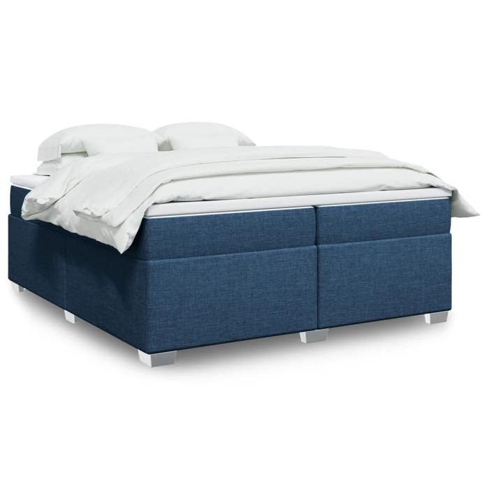 VidaXL Sommier à lattes de lit avec matelas Bleu 200x200 cm Tissu 3285164