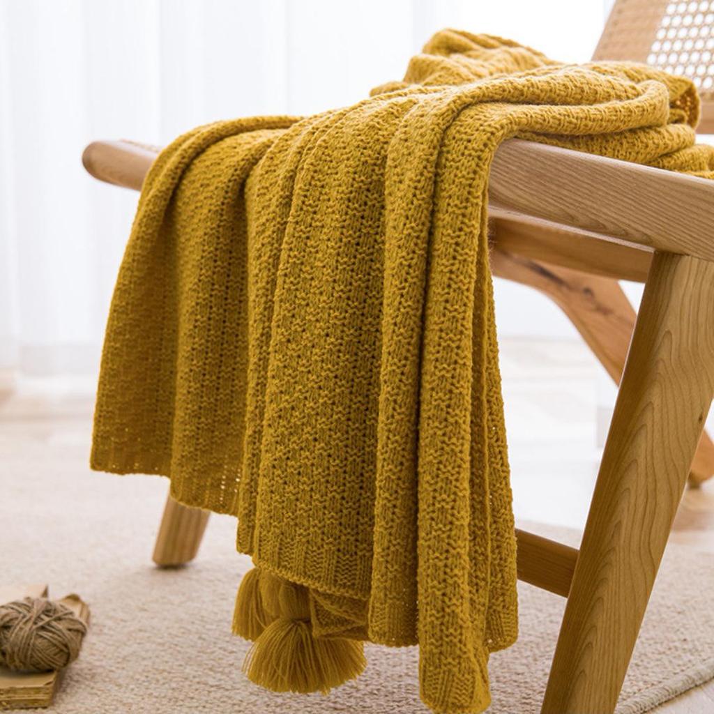 Handmade Tassel Blanket - Cozy Internet Style Sofa Throw, Perfect for Office or Bed