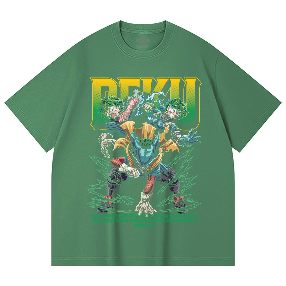 230 Gsm 100% Cotton My Hero Academia V15 Deku Print Unisex Heavy Cotton T Shirt