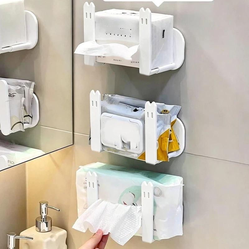 No Drill Self Adhesive Wall Mounted Holder Adjustable Waterproof Storage Shelf for Kitchen Bathroom Organization