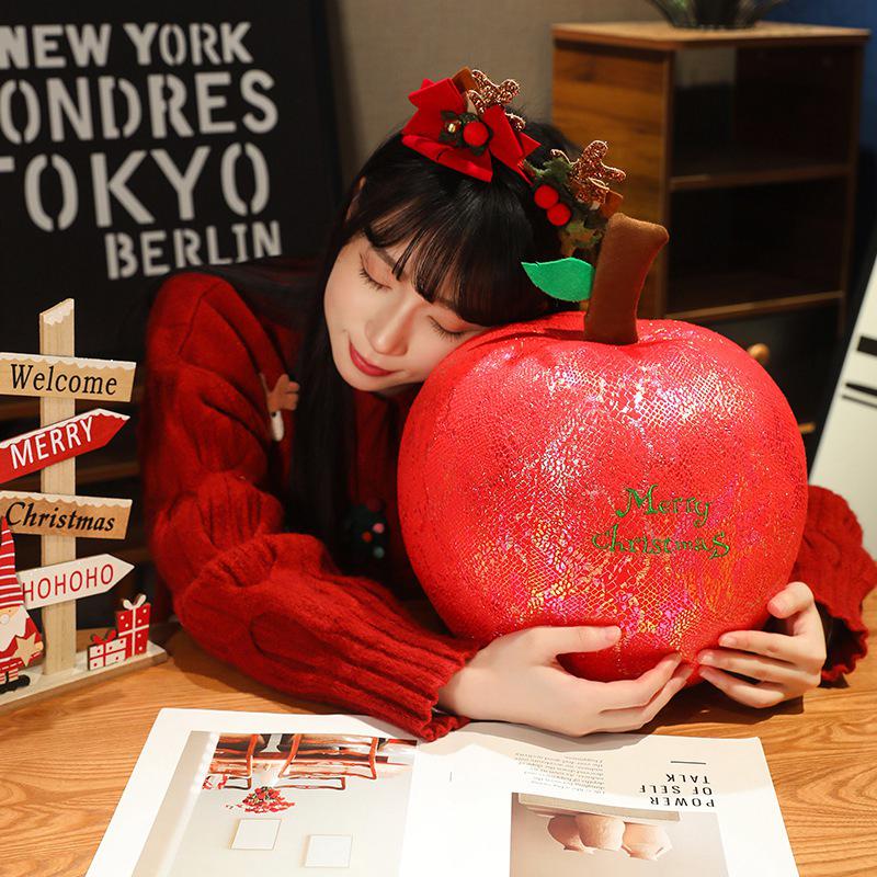 Christmas Eve Peace Apple Plush Toy: Santa, Snowman, Tree Pillow Doll