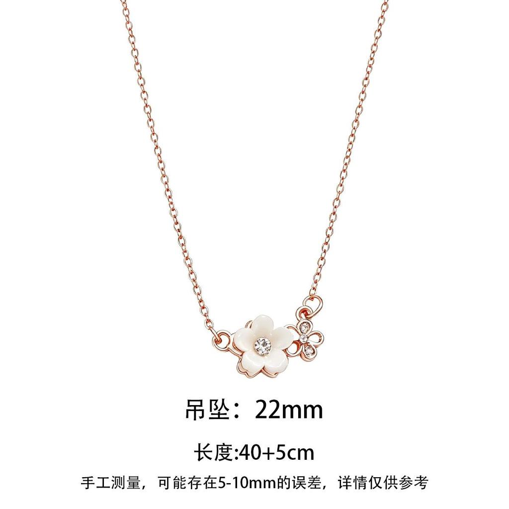 Sakura necklace women niche peach blossom collarbone chain daily new style appearance neck chain accessory women versatile jewelry