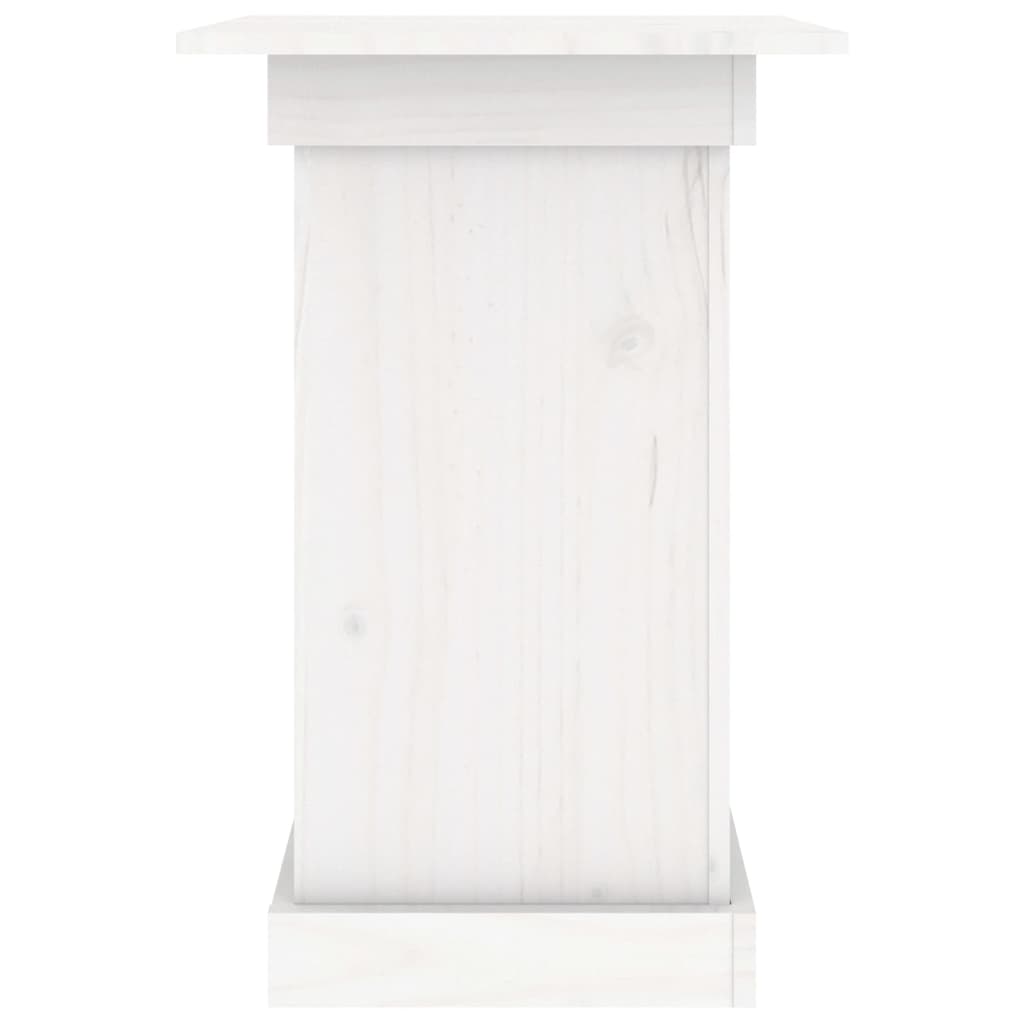 White Flower Stand 40 x 40 x 60 cm Solid Pine Wood
