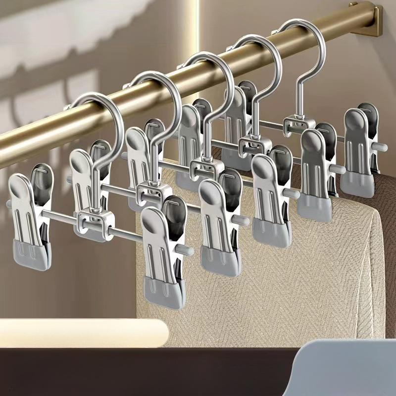

Многофункциональная вешалка для брюк из нержавеющей стали, вешалка для одежды, экономящая место, для джинсов, юбок 1PC серый