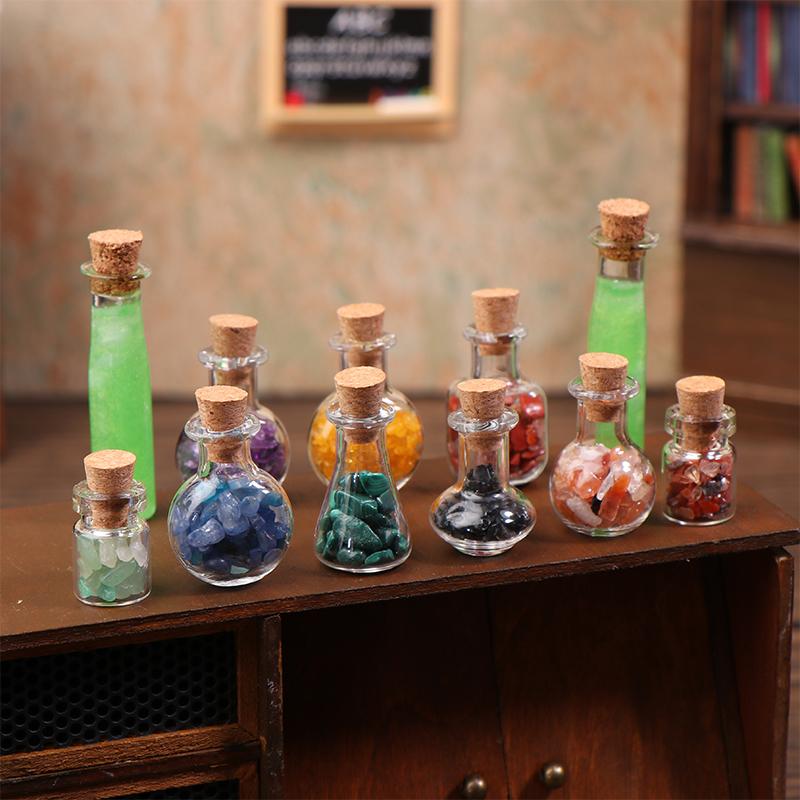 Dollhouse Wizarding World Scene Ornament Vintage Mini Magic Bottle Wand Model Dollhouse Retro Decoration Micro Scene Accessories