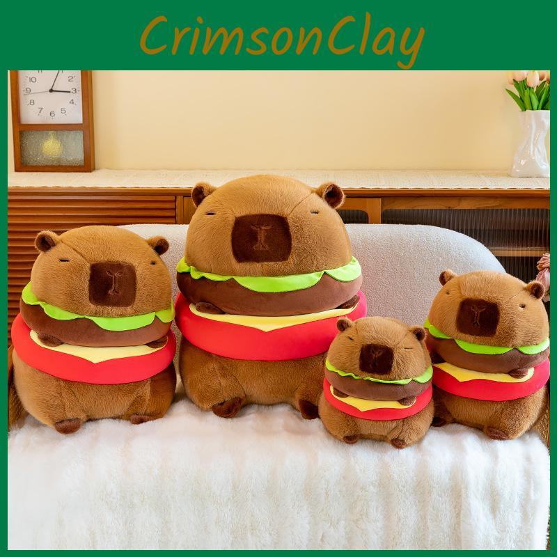 Adorable Capybara Plush Toy Burger Cartoon Girl Sleep Companion Birthday Gift