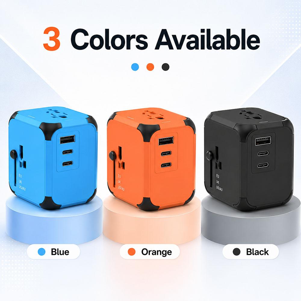 Universal Travel Adapter, Multi Plug 220v to 5v Outlet usb Type c Socket Multicontacto con usb y Corriente Charger For EU/UK/USA