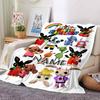 Colorful Characters Celebrate A Joyful Birthday Bash Customize Your Name Cartoon Movie Pattern Blanket Chair Office Sofa Bed Camping Soft And Warm