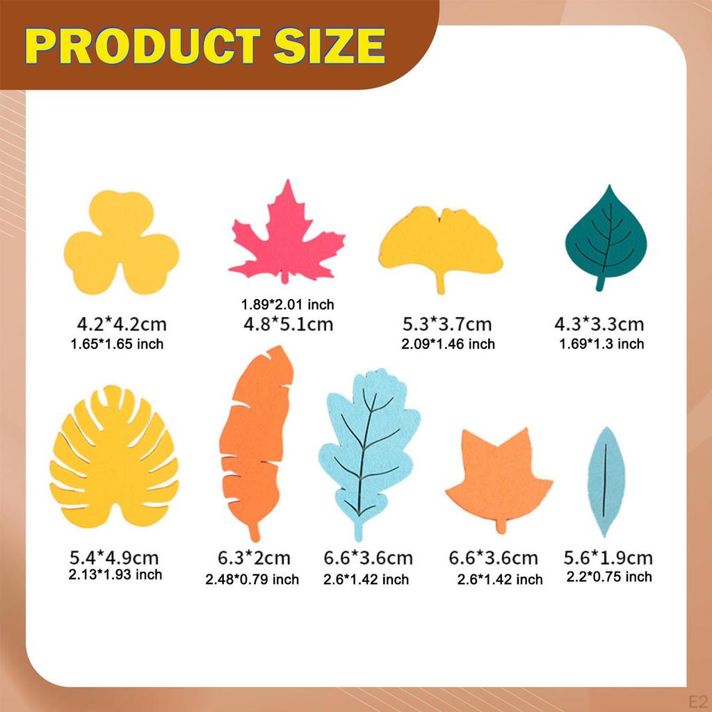 27x Wooden Leaf Identification Toys Learning Early Educational Color Shape Sorting Toy for Boys