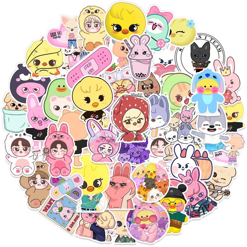 50/100pcs SKZOO Decals Stray Children S Water Mugs Luggage Notebook Scooter Mobile Phone Innovative Adorable Animation Design Decals Playthings