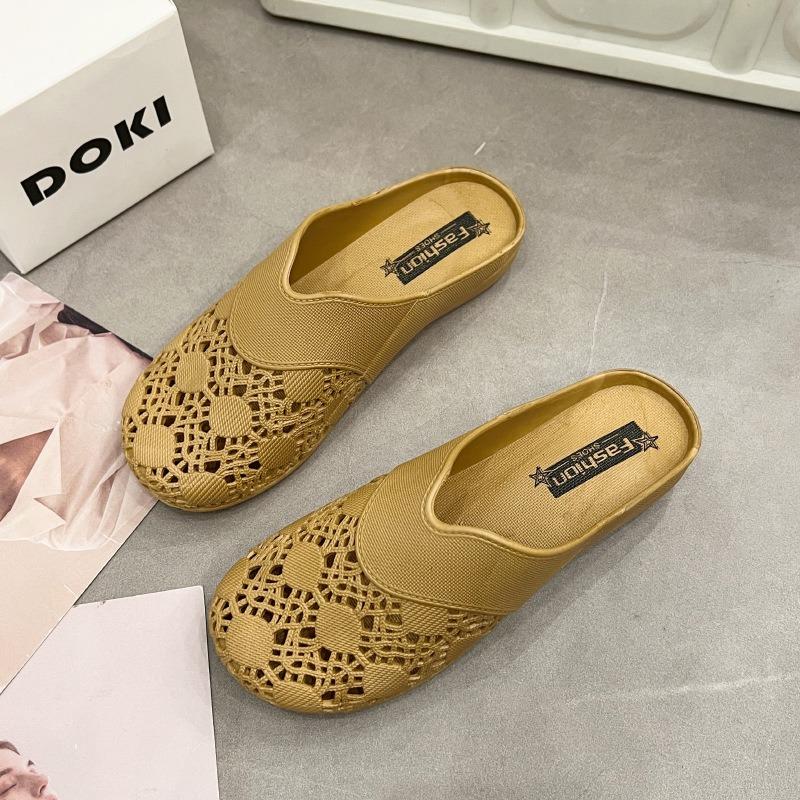 Klapki damskie na lato, sandały na grubej podeszwie do noszenia na zewnątrz, buty plażowe, na lekkiej i miękkiej podeszwie, klapki z zakrytymi palcami