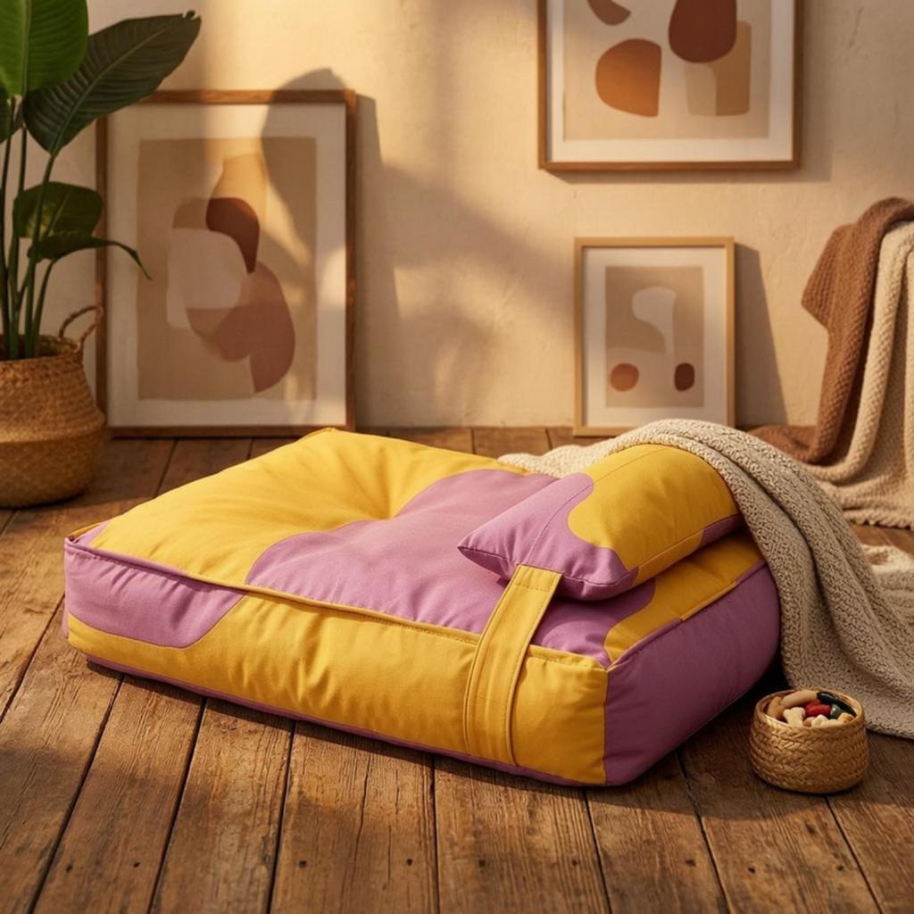 Removable Cover Multiseason Resting Mat | Anti-dampness Base, Cushioned Pet Mat,