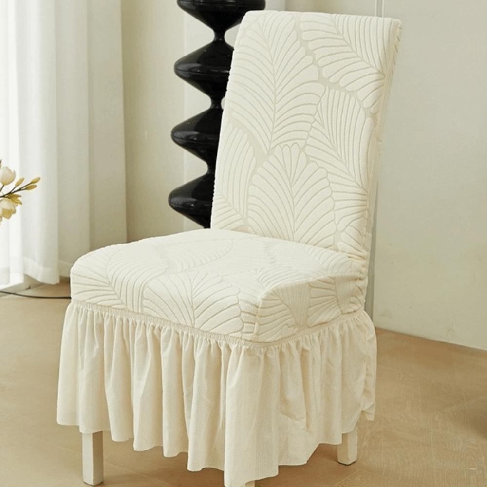 Wear-Resistant Stretch Jacquard Dining Chair Cover Dust-proof Banquet Chair Cover Living Room бежевый
