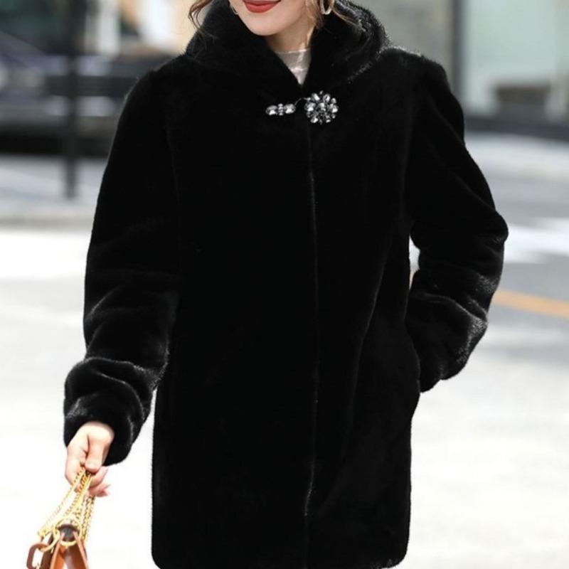 Nerzmantel Damen mittel und lang Winter verdickt ganzer Nerzpelzmantel Nerzvelours verdickt