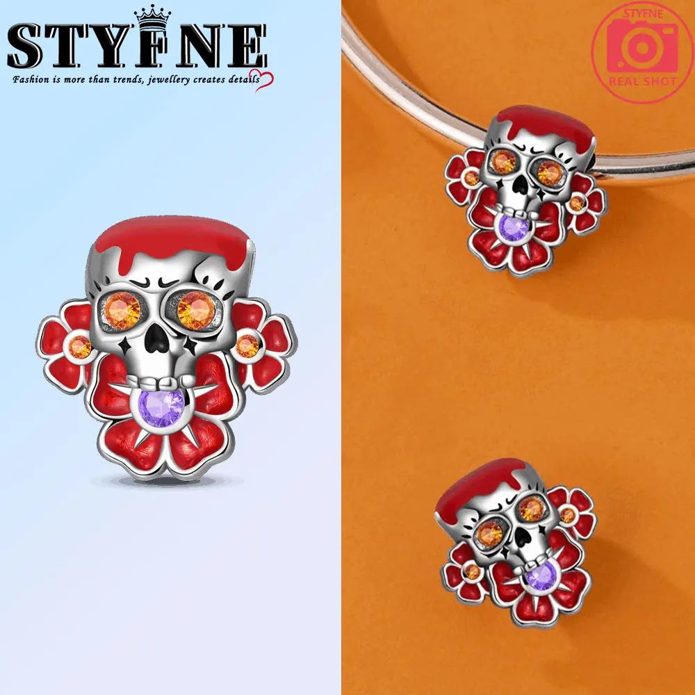 Miedziane Halloween Czarne Magiczne Kapelusze Pająk Nietoperz Czaszka Zawieszki Koraliki Wisiorek Do Oryginalnej Bransoletki Kobieta Dziewczyna Biżuteria