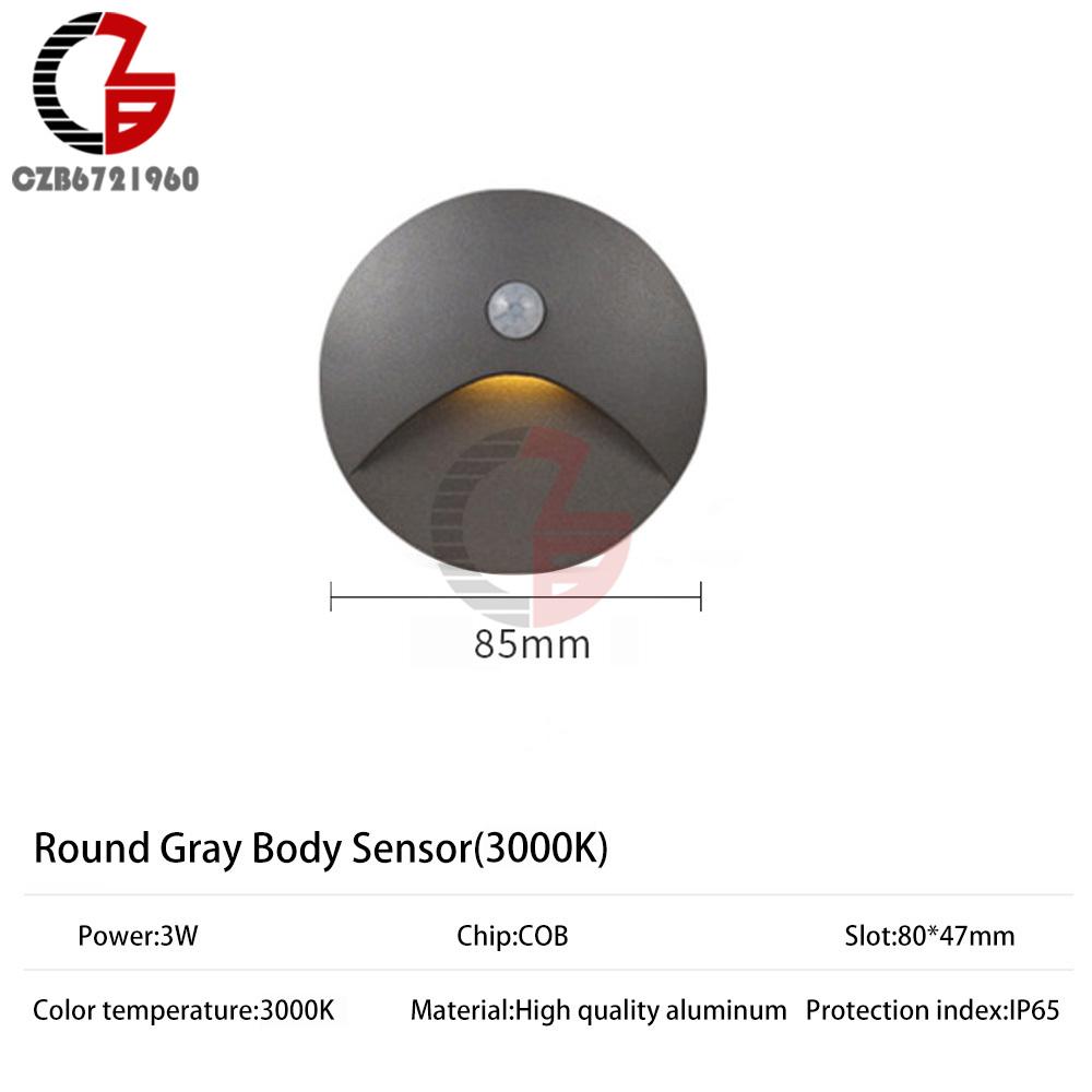 

AC 85-265V Embedded LED Human Infrared Motion Sensor Switch Cold White 6000K Warm Light 3000k Wall Light Outdoor Step Lighting