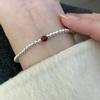 Cinnabar Silver Bead Bracelet for Women 2025 - Red Hand Rope, Thin Beaded, Stackable Jewelry