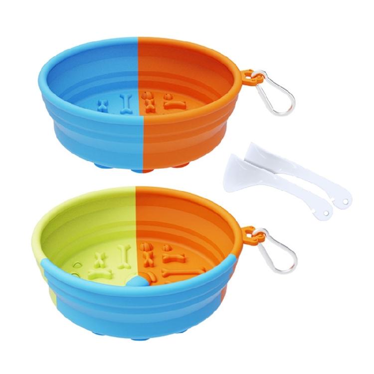 Foldable Silicone Bowl for Pet Outdoor Travel Bowl Dog Food Water Bowl 2pcs Portable Dog Bowl with Hook Cats Dishware