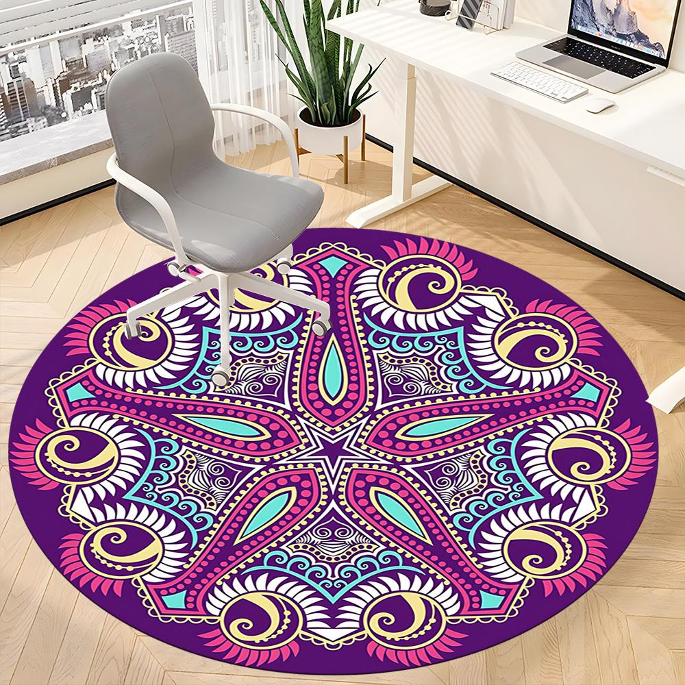 1pc Mandala Artwork Chair Carpet for Office, Soft Flannel Throw Mat, Perfect for Office,Holiday Party Decoration Choice Yy251113215