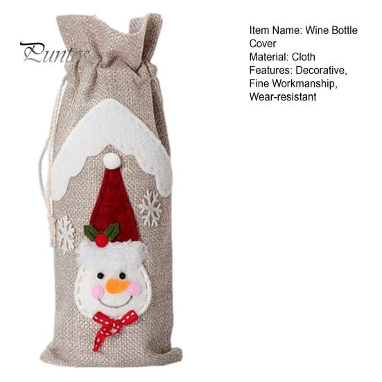 Red Wine Bag Decorative Reindeer Snowflake Christmas Style Fine Workmanship Table Decorations Ornamental Christmas Champagne Holder Cover