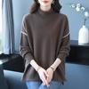 Women's Mid-Length High Neck Wool Sweater with Tassel - Loose Fit, Autumn/Winter Fashion.