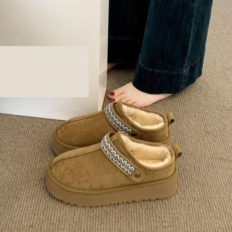 Thick-soled cotton slippers wear autumn and winter new pregnant women half slippers snow boots cotton shoes