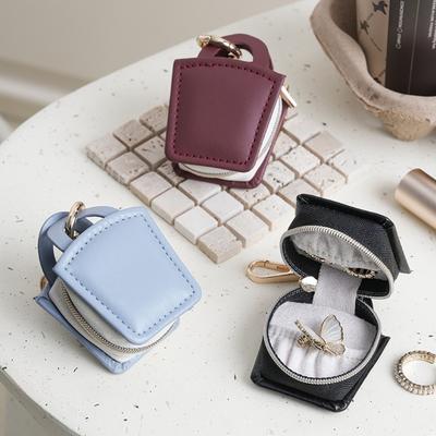 With Keychain Mini PU Jewelry Box Cute Bracelet Storage Boxes Modern Ring Case  Outdoor