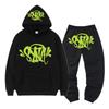 SynaWord High Street Y2K European and American Suit Men's Trend Hip Hoodie Syna Printed Sweater Pants
