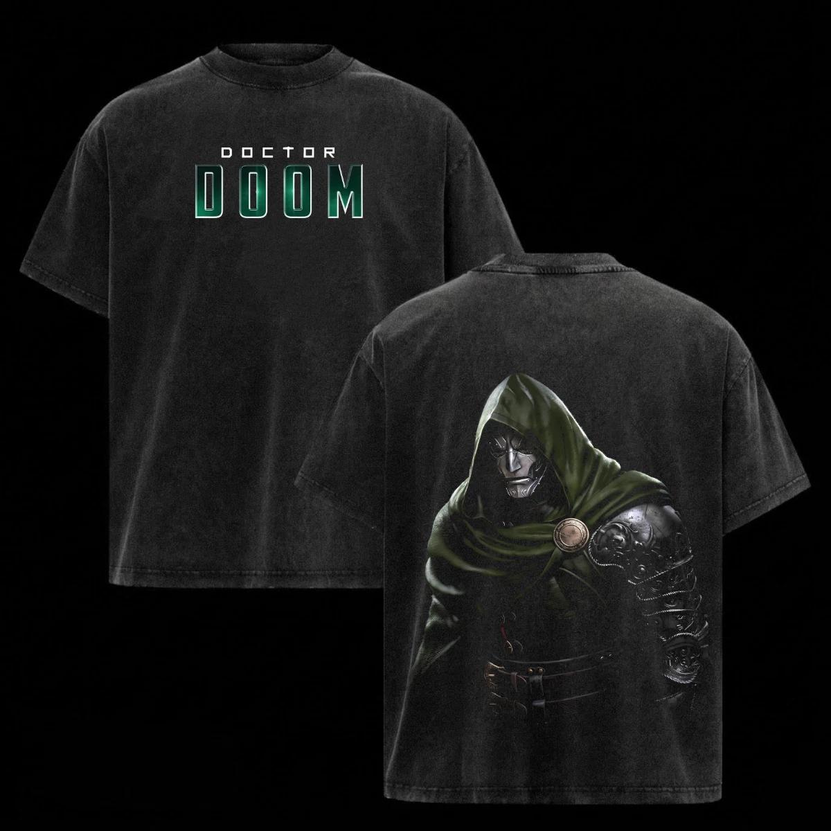 

Doctor Doom Shirt Acid Washed Tee Heavy Cotton Marvel Comics Graphic Top S