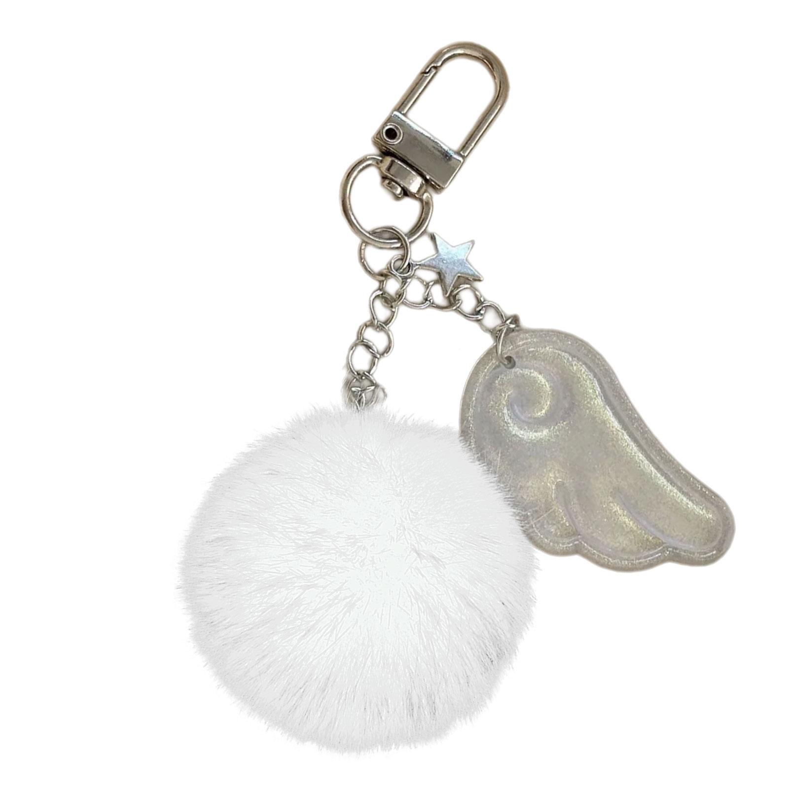 

Cute Angel Star Keychain Key Accessory Practical Key Holder Cartoon Key Jewelry Alloy Texture Suitable for Woman Girls белый