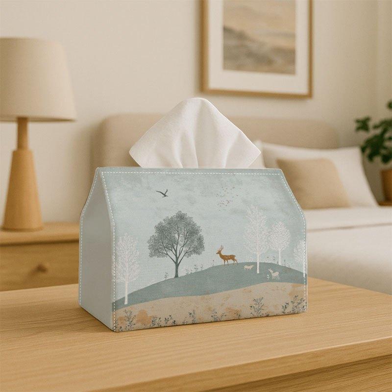 1pc English Countryside Rural Pastoral Tissue Box Holder - Red And White Checkered Farmhouse Decor, Durable Polyester Fabric, Dining Table And Easter