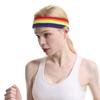 Frauen Männer Buntes Regenbogen Stirnband Handgelenkwickel Sportzubehör Yoga Laufen Breit Elastisch Weich Stirnband Lässige Kopfbedeckung