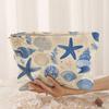 Borsa da Trucco con Stampa Stella Marina e Conchiglie, Pochette da Viaggio Leggera con Zip e Fodera per Articoli da Toeletta, Organizer Cosmetico Unisex per Donne Uomini