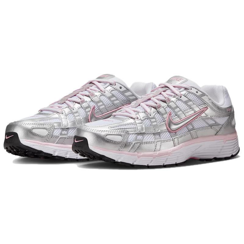 Nike P 6000 Abrasion Resistant Low Top Running Shoes Women's White Silver Sneakers BV1021-108