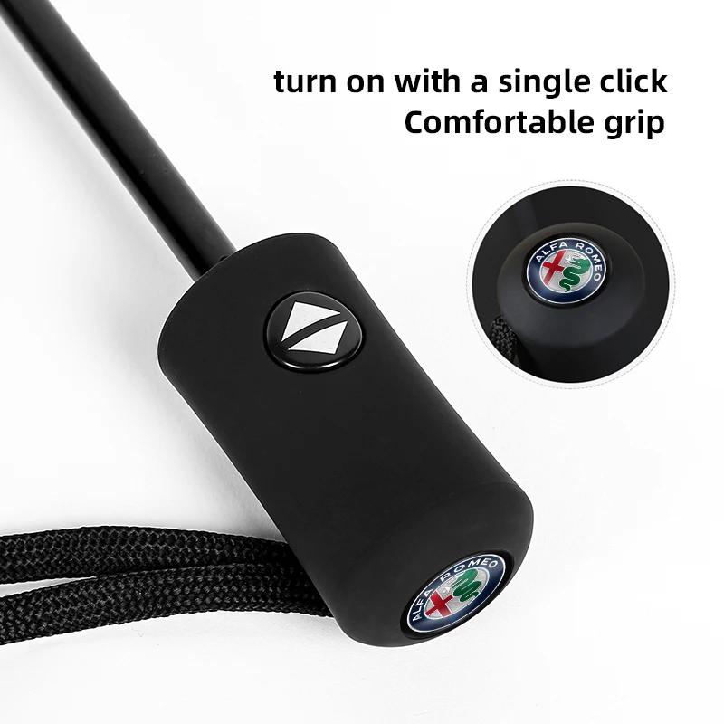Car Stickers For Alfa Romeo Car Emblem Umbrella Folding Black Portable Parasol For Alfa Romeo 156 159 147 4C 8C 166 Giulia Giuli