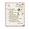 Mom And Dad'S Airmail Blanket For Daughter Actively Encourages Love Gift Portable Flannel Blanket