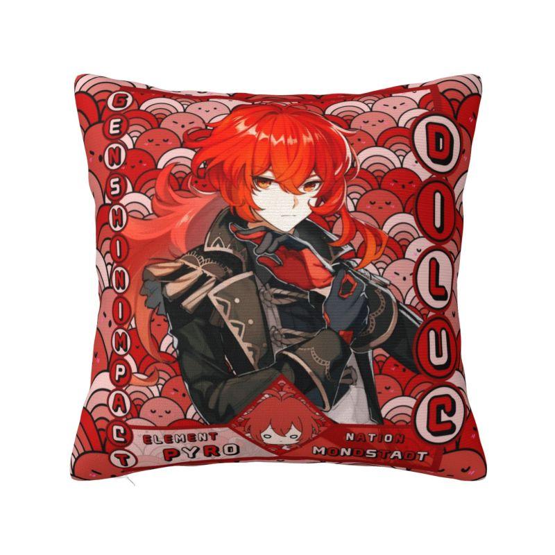 Custom Modern Anime Genshin Impact Cushion Cover Polyester Manga Kawaii Throw Pillow Case Home Decorative