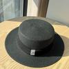 New French White Top Hat Summer Beach Vacation Visor Hat Straw Hat