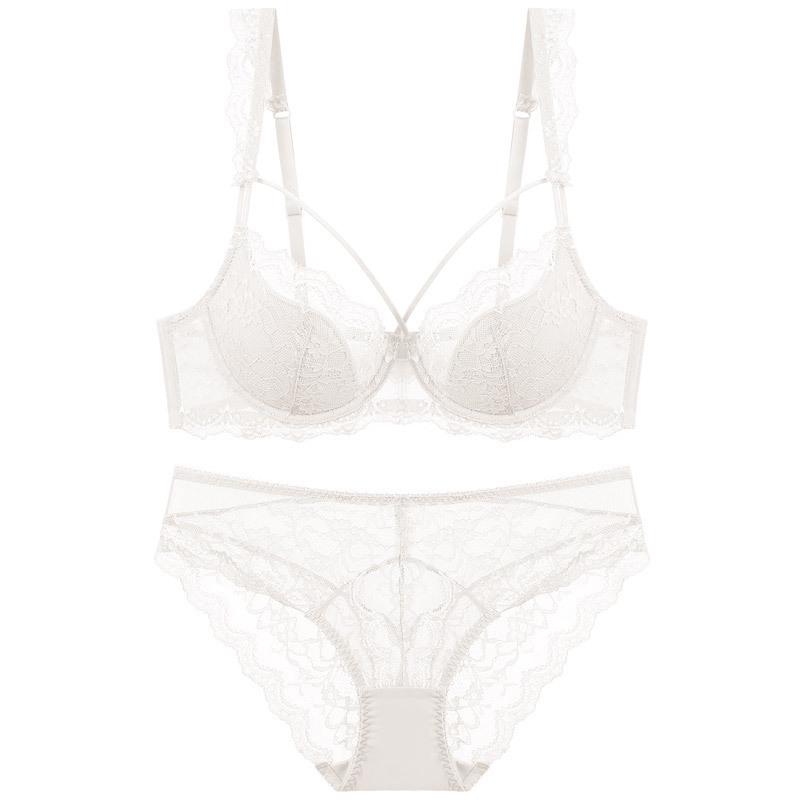 European & American Sexy Lace Cotton Bra Set - Comfortable, Breathable, Gathered, Plus Size Women's Underwear