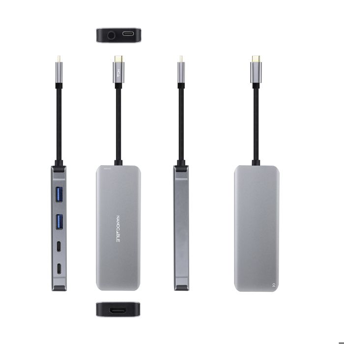 Hub USB-C - Nanofil - Modèle 16.10.1006 - 1 x USB-C - 2 x USB 3.0 - HDMI 4K 60Hz