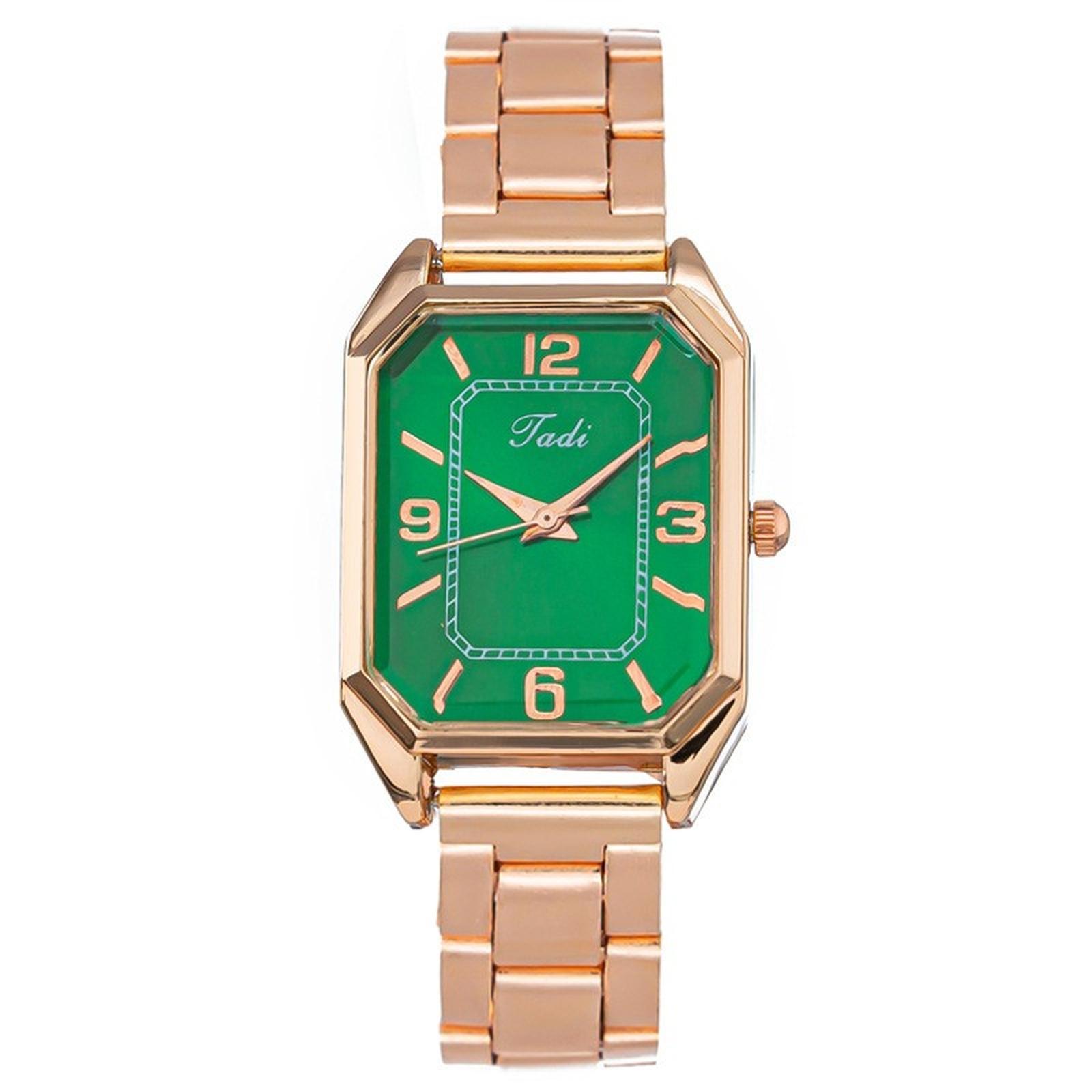 

Женские модные кожаные часы One Size зелёный