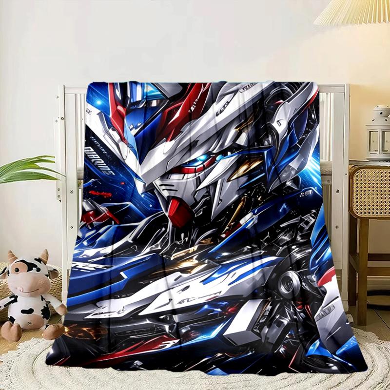 Robotic Warrior Design Blanket Flannel Blanket for Bed, Sofa, Camping, Hiking, Picnic Essentials, Gift for Family Fan Gifts