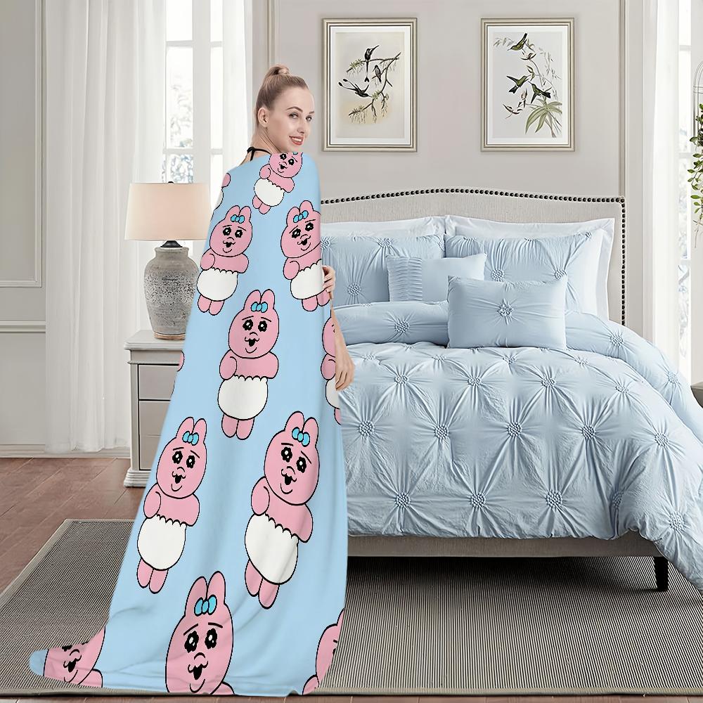Blanket For Soft Cartoon O-Opanchu Throw Blanket for Picnic U-Usagi Bed Sofa Home Bedroom Cute Cozy Warm Bunny Comfortable
